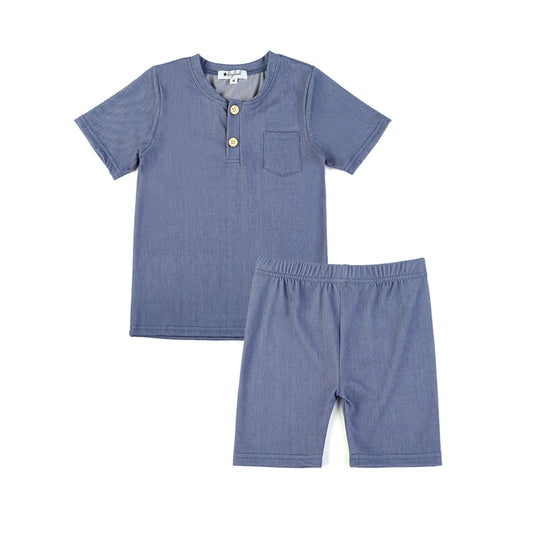 Blue Henley Lounge-Set