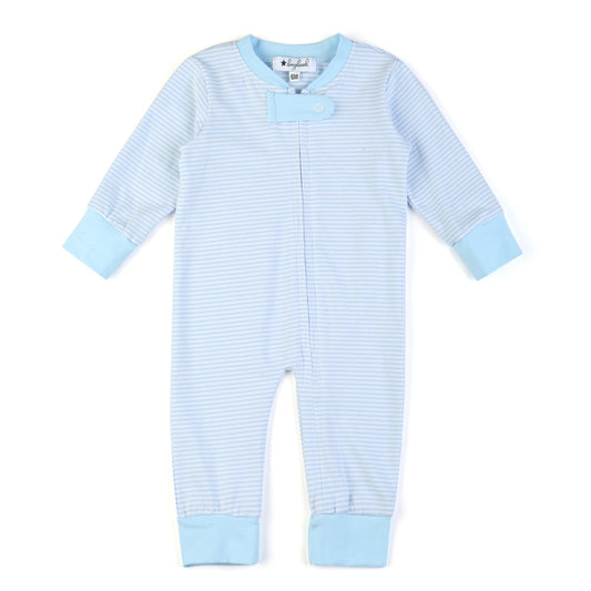 Baby Blue Stripe Footie Pajama